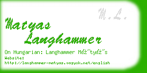 matyas langhammer business card